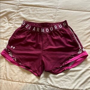 Under Armour Pink Athletic Shorts with Elastic Waistband